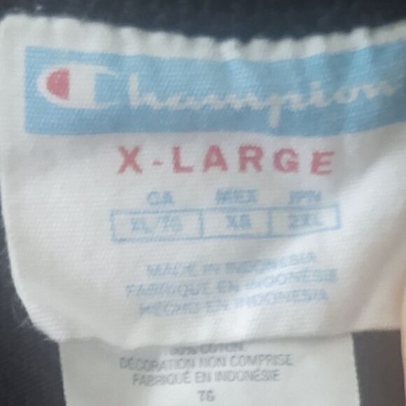 Champion Embroidered Script Black SS T-shirt Men's Size XL PRE-OWNED - Picture 4 of 5